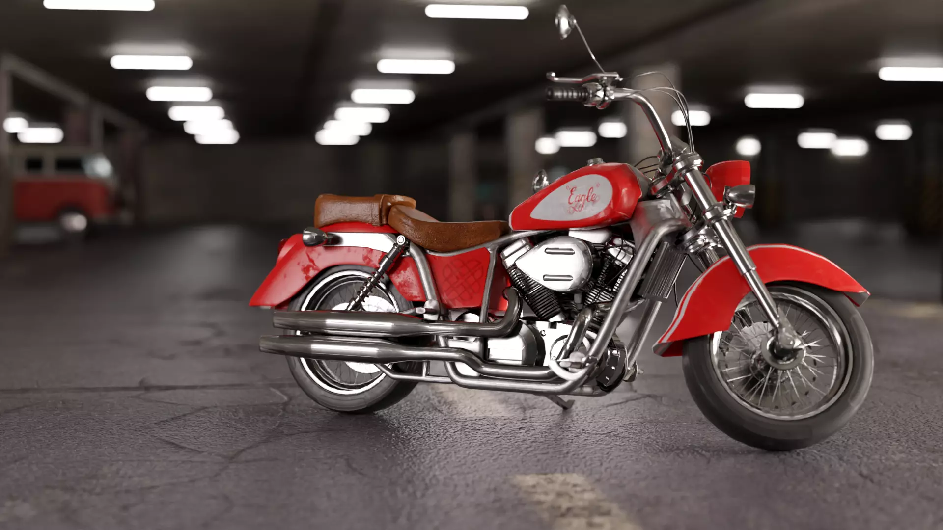 Chopper Low-poly 3D model_0