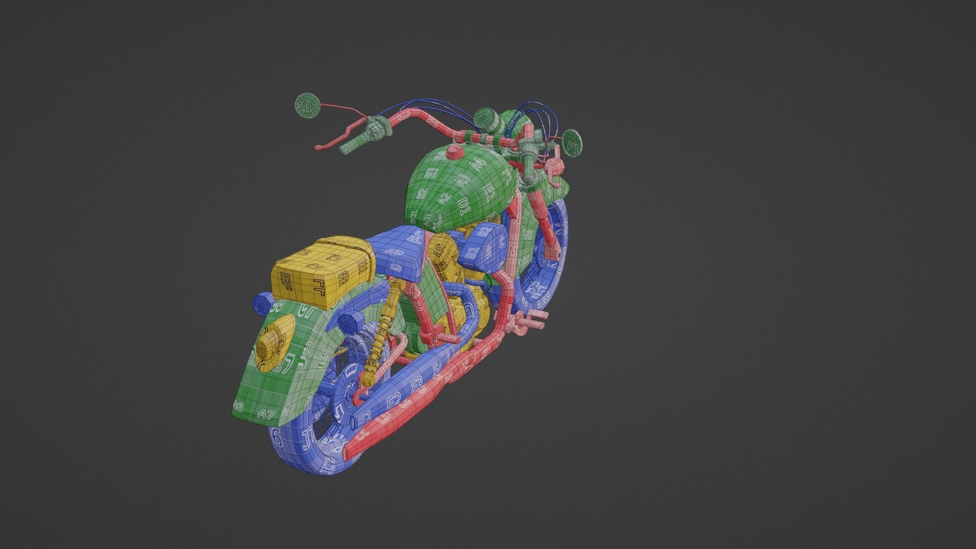 Chopper Low-poly 3D model_10