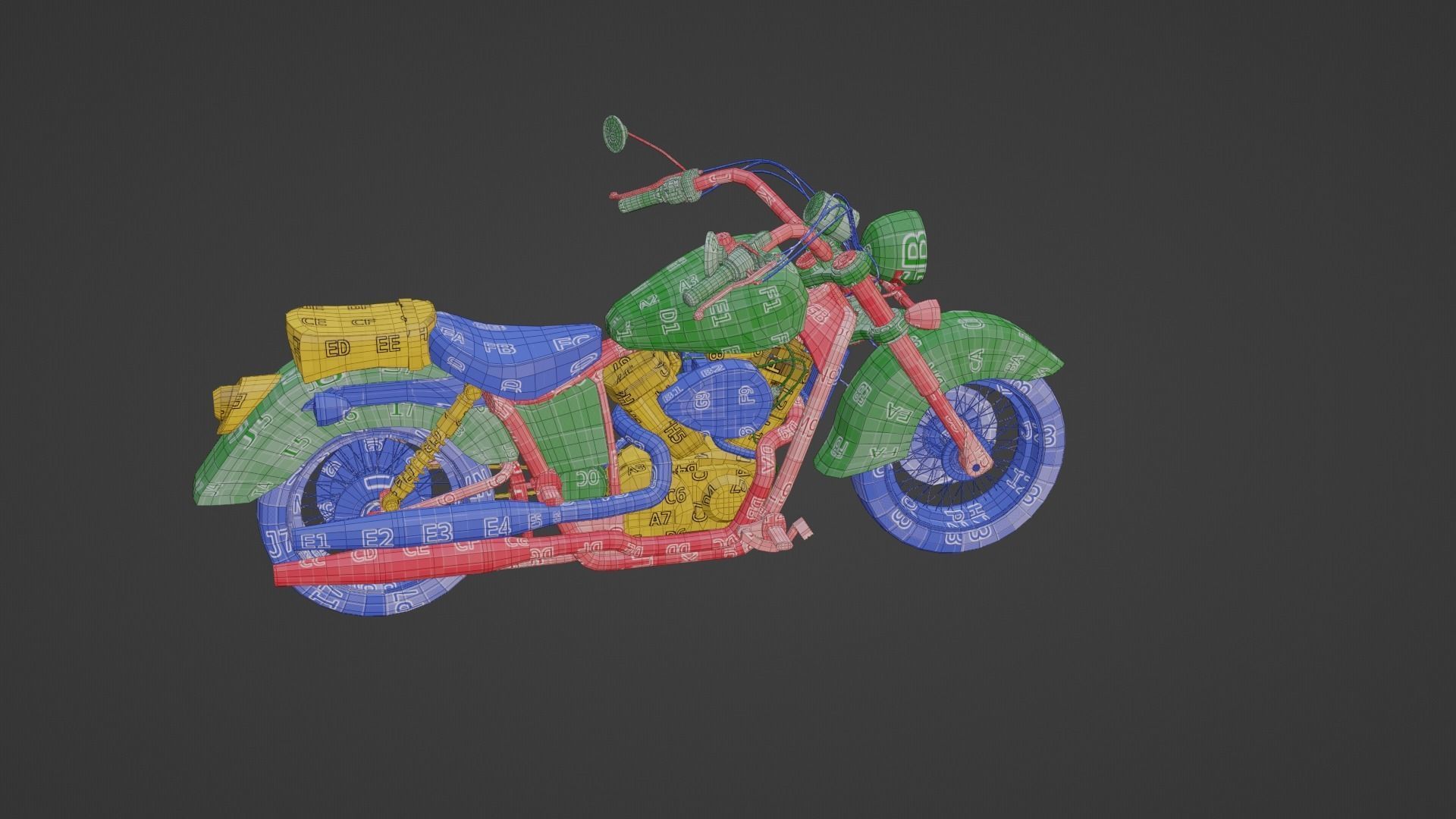 Chopper Low-poly 3D model_9