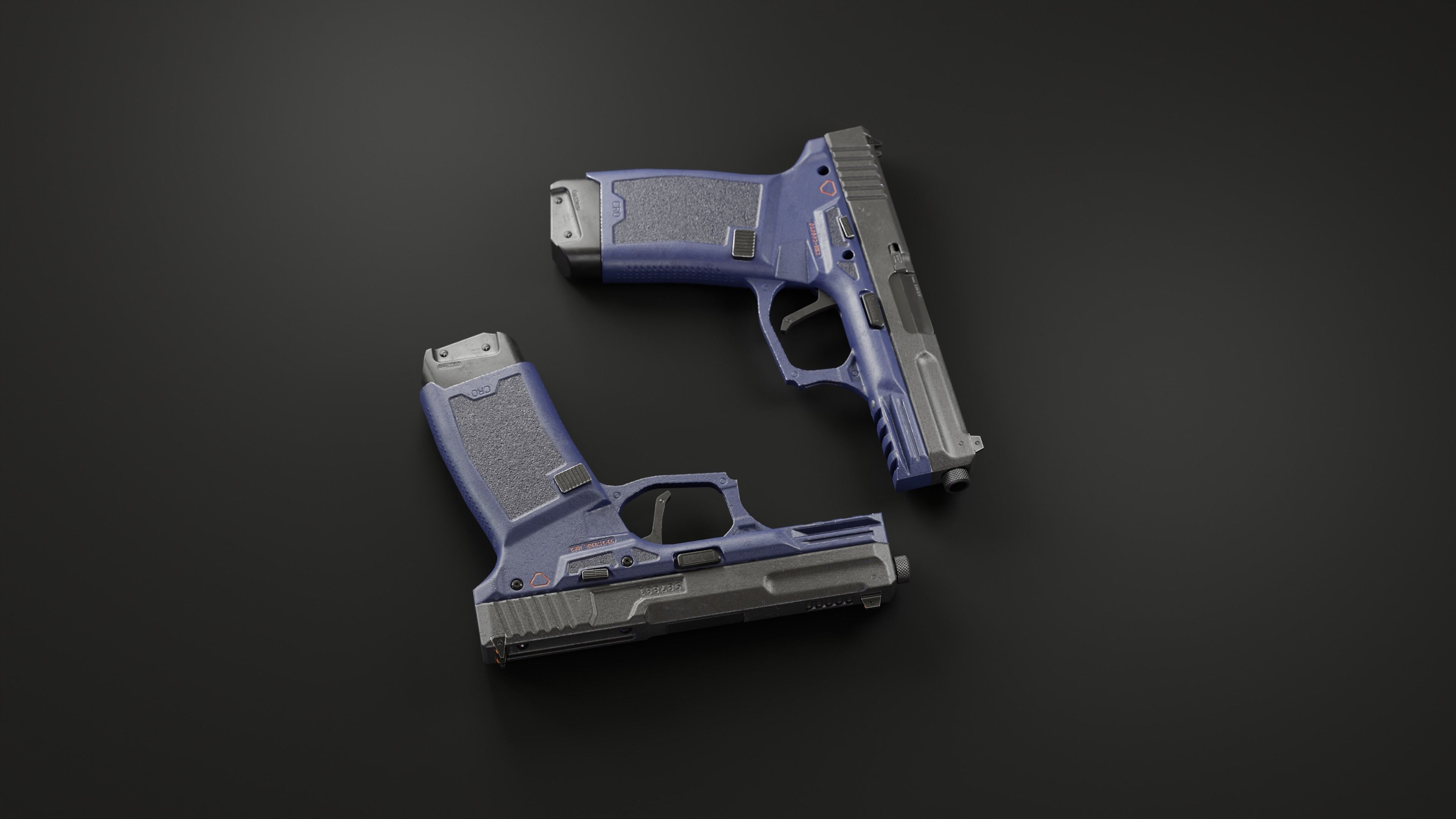 Handgun MK2 lowpoly Low-poly 3D model_6