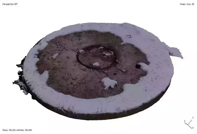 Sewer cover under snow