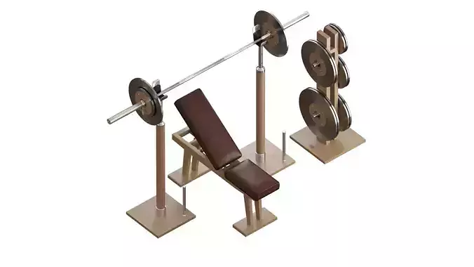 Dumbbell bench press with barbell