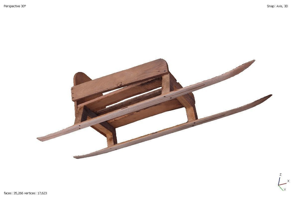 Exclusive handmade wooden sledge 3D model_2