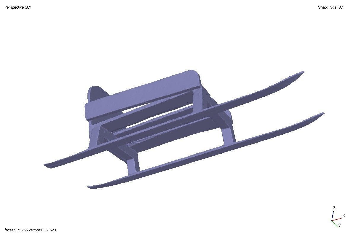 Exclusive handmade wooden sledge 3D model_3