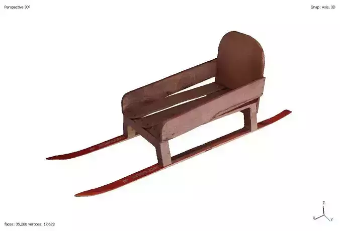 Exclusive handmade wooden sledge