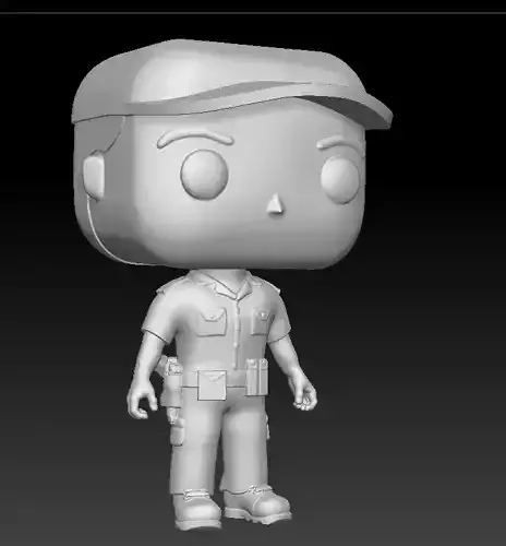 FUNKO POLICEMAN WITH EDITABLE FILE FOR ZBRUSH