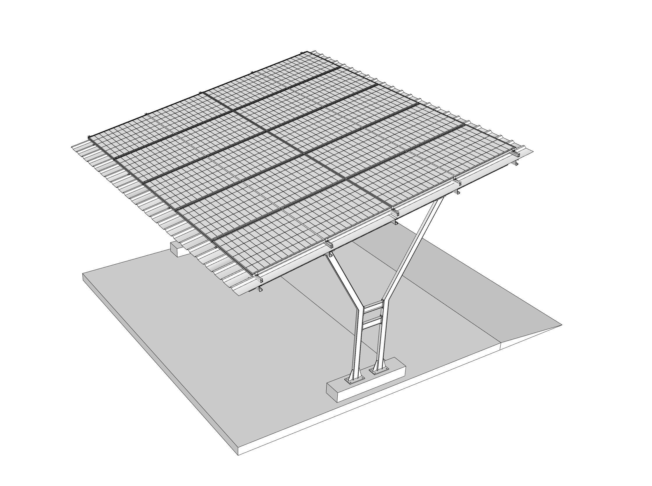 Solar carport canopy 3d model 3D model_11