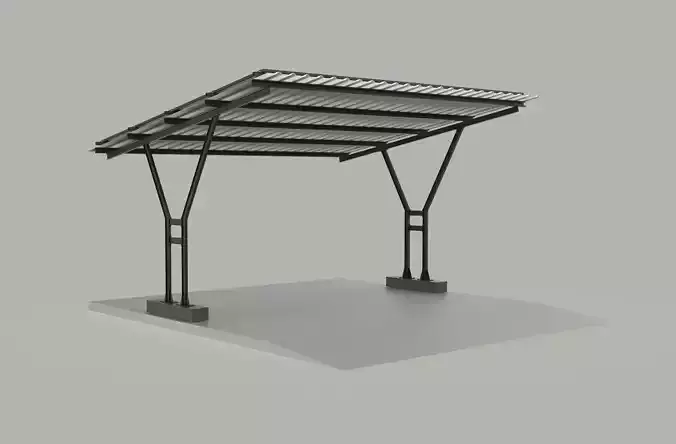 Solar carport canopy 3d model 3D model