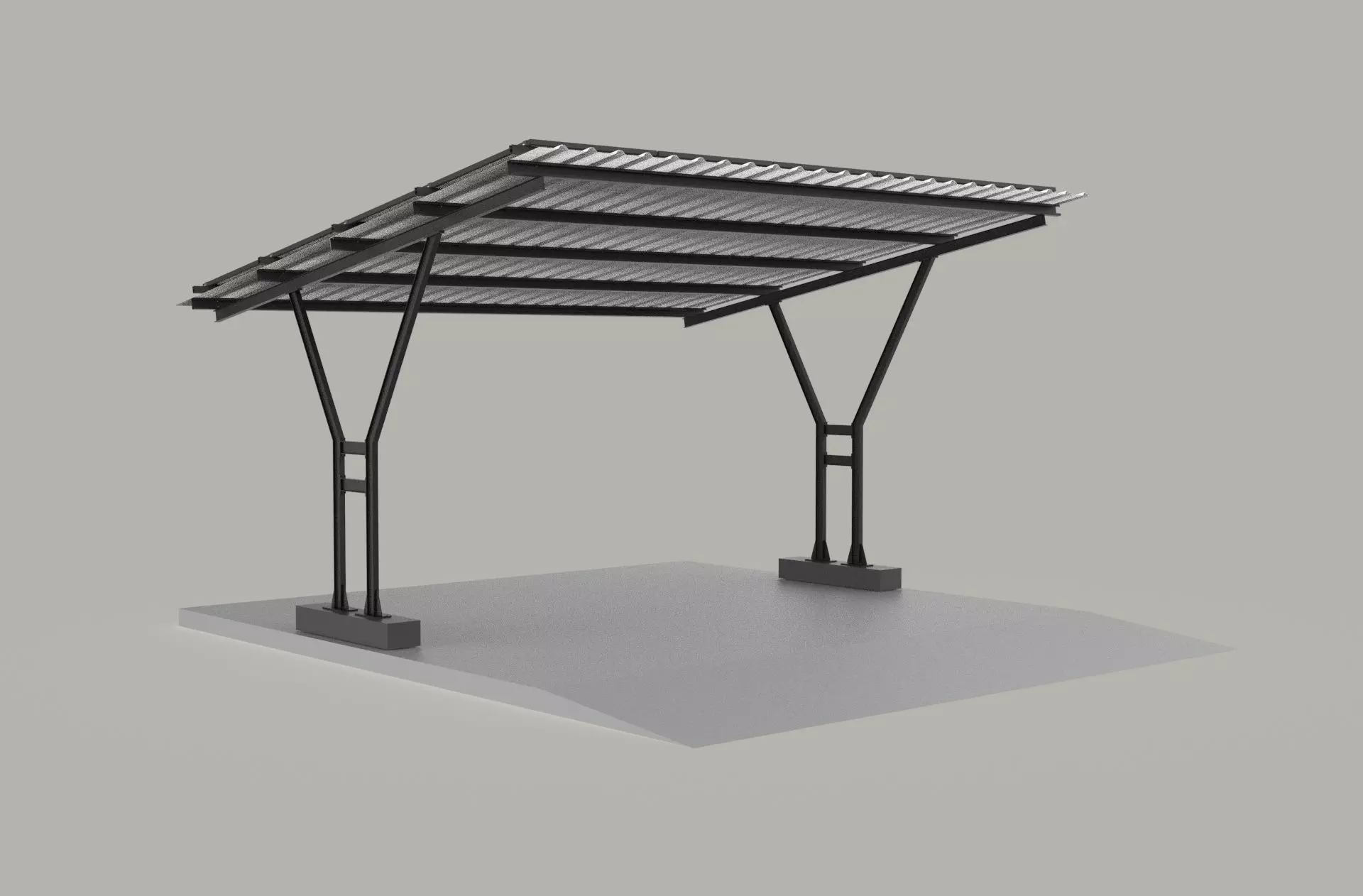 Solar carport canopy 3d model 3D model_0