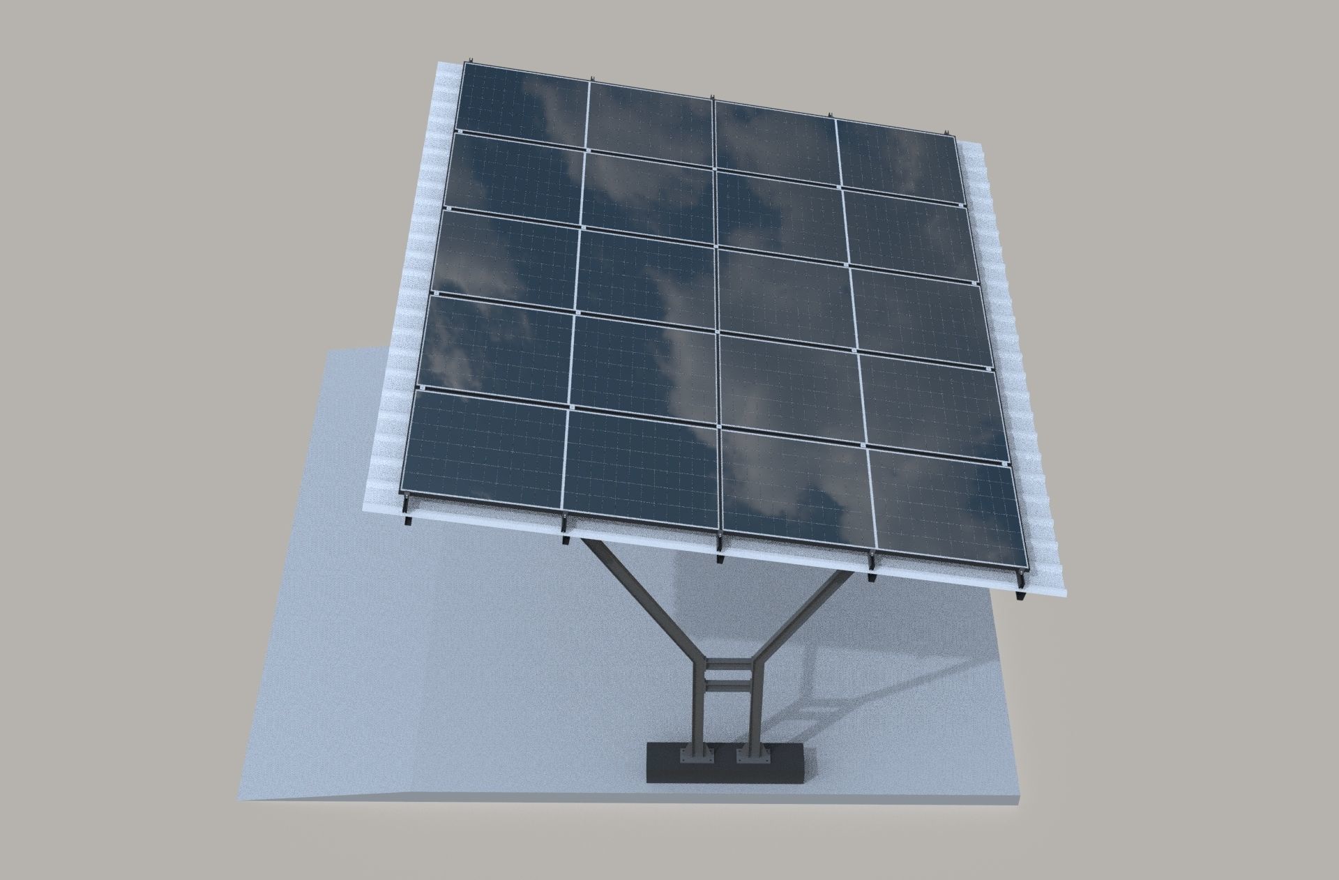 Solar carport canopy 3d model 3D model_5