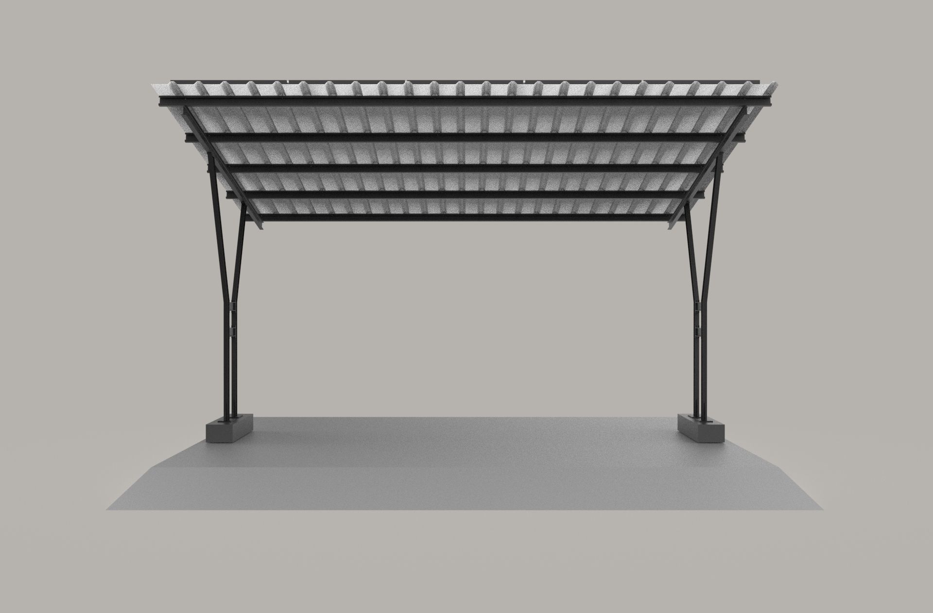 Solar carport canopy 3d model 3D model_2