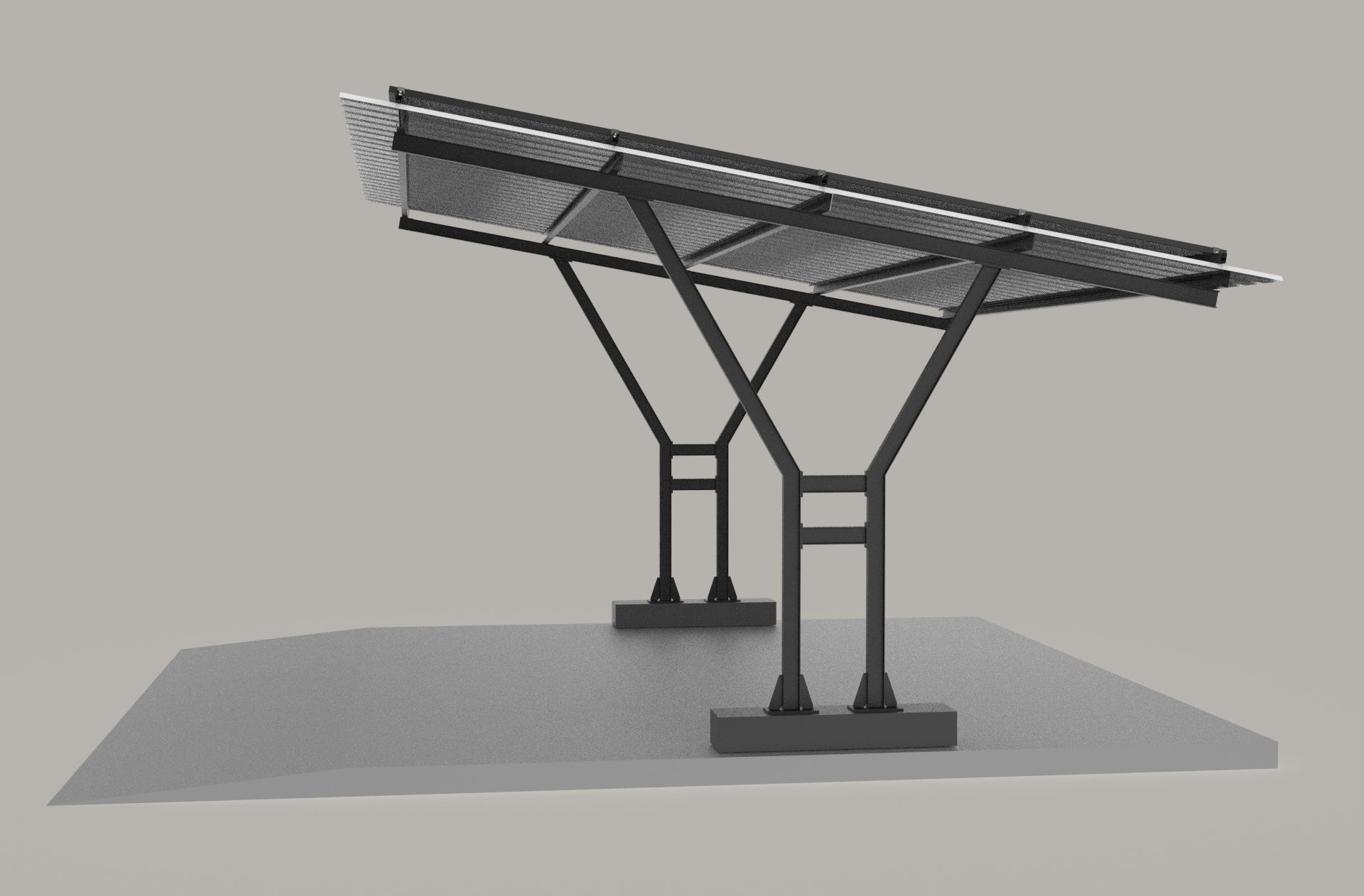 Solar carport canopy 3d model 3D model_4
