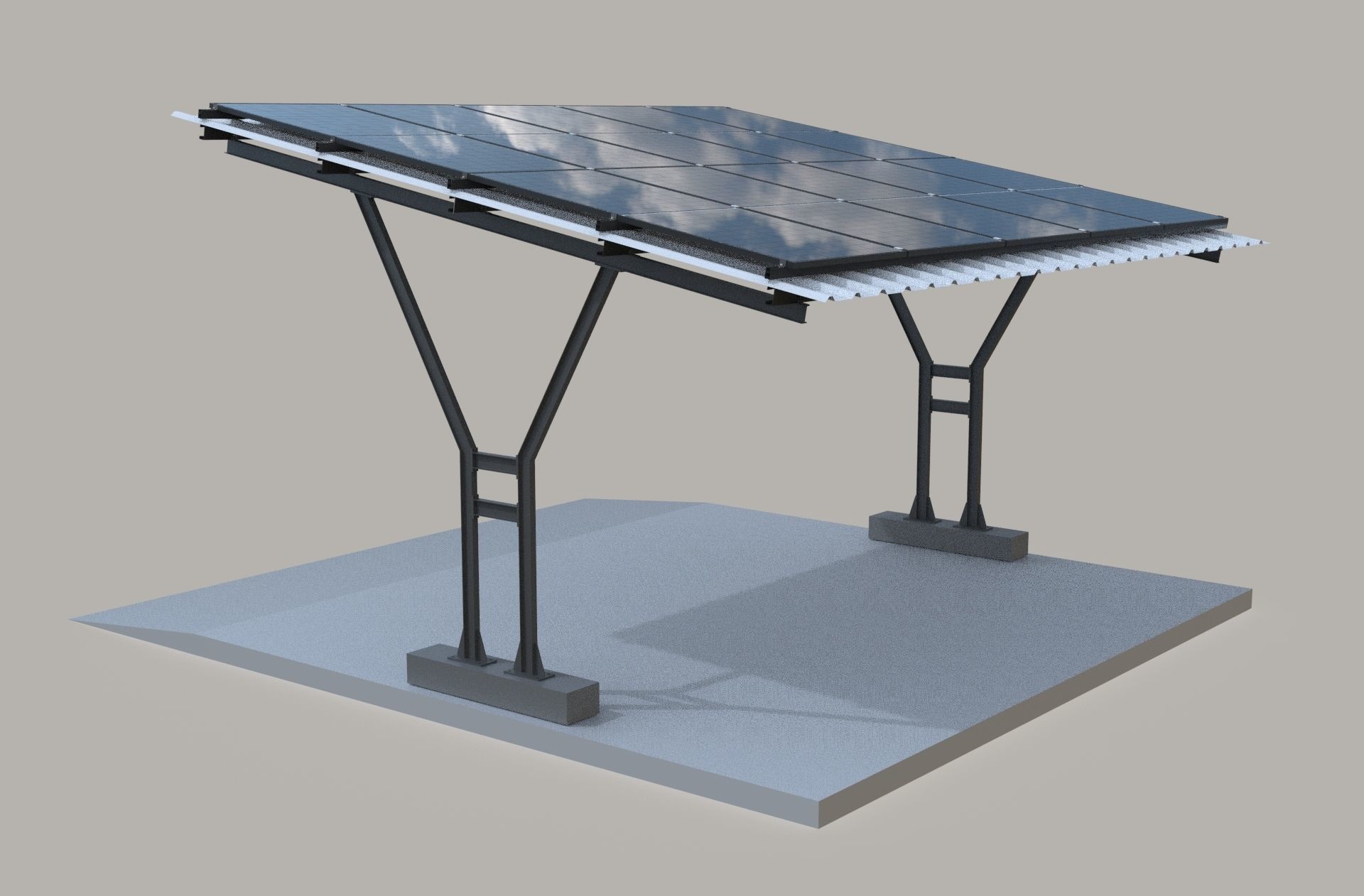 Solar carport canopy 3d model 3D model_6