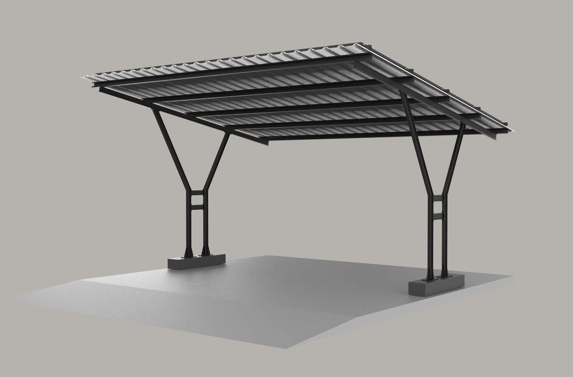 Solar carport canopy 3d model 3D model_3