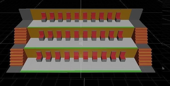 Tribune model Low-poly 3D model