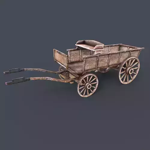 Wooden wagon car animated