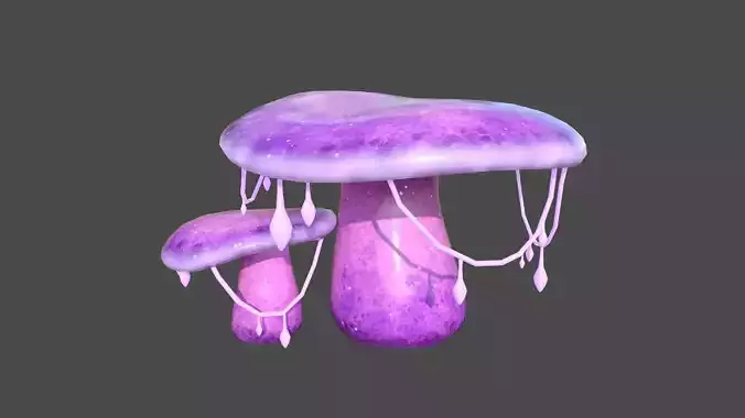 Fantasy Mushroom C06 Purple - Scene Backdrop Design Low-poly 3D model