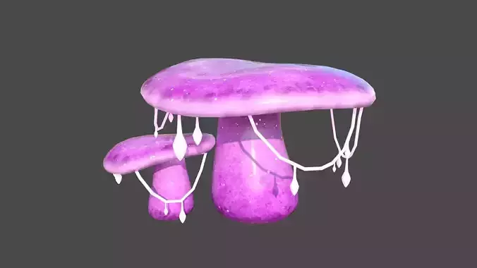 Fantasy Mushroom C07 Pink - Scene Backdrop Design Low-poly 3D model