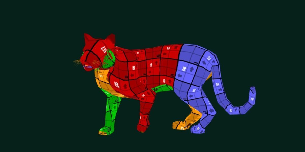 Young South China Tiger Low-poly 3D model_17