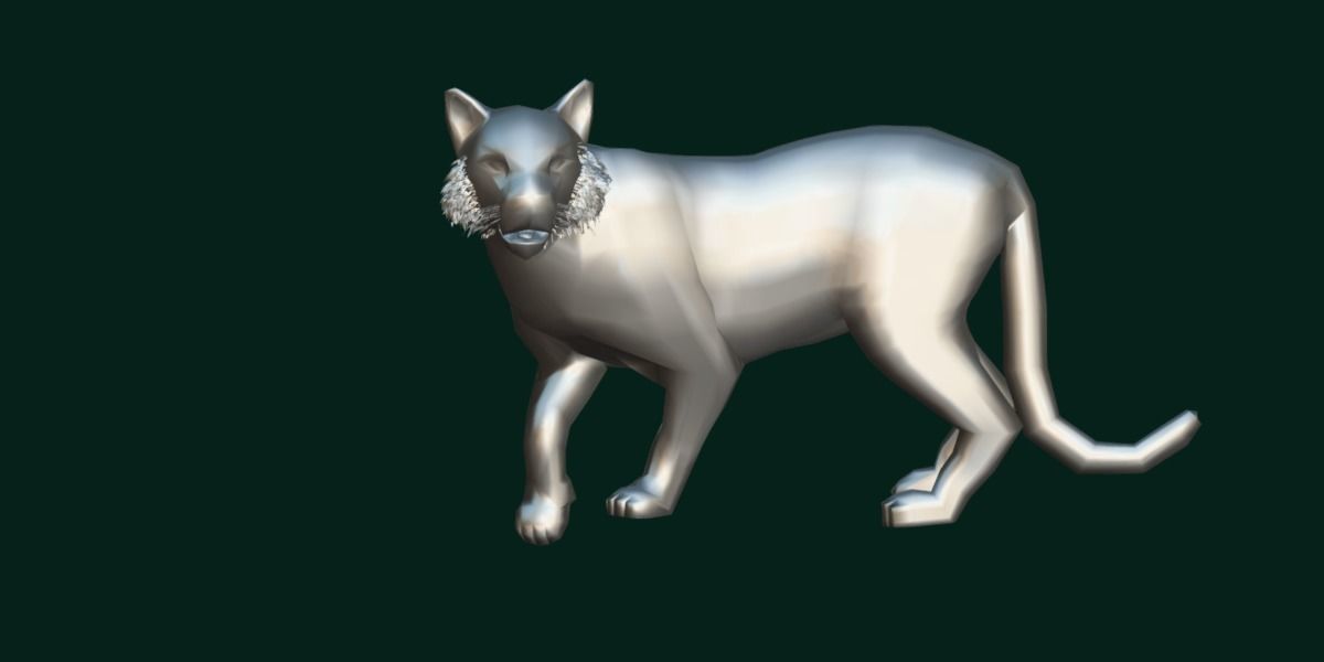 Young South China Tiger Low-poly 3D model_11