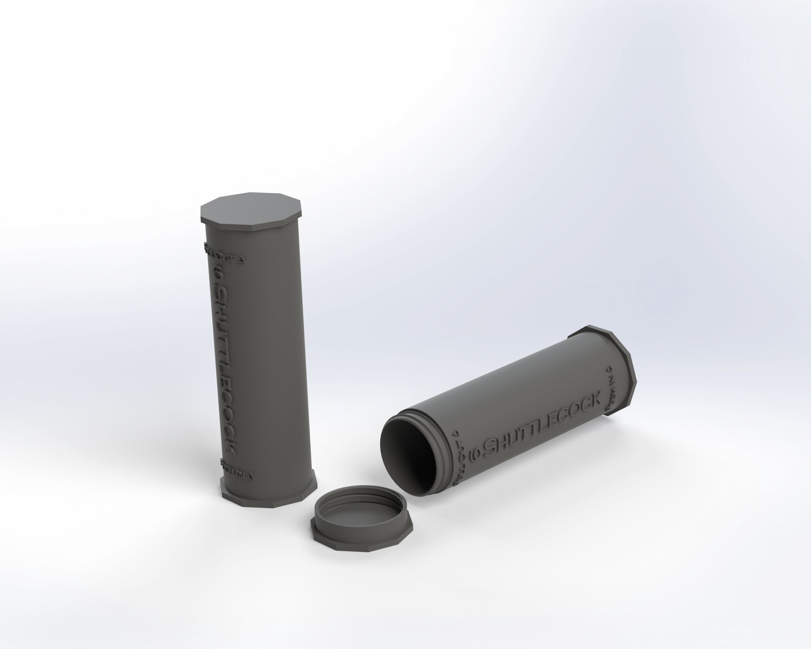 Shuttlecock Tube - 6 Shuttles 3D print model_2