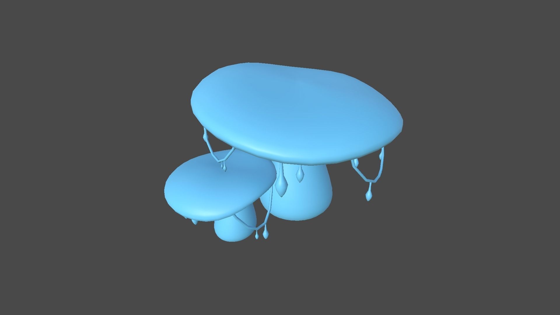 Fantasy Mushroom C10 Black - Scene Backdrop Design Low-poly 3D model_8