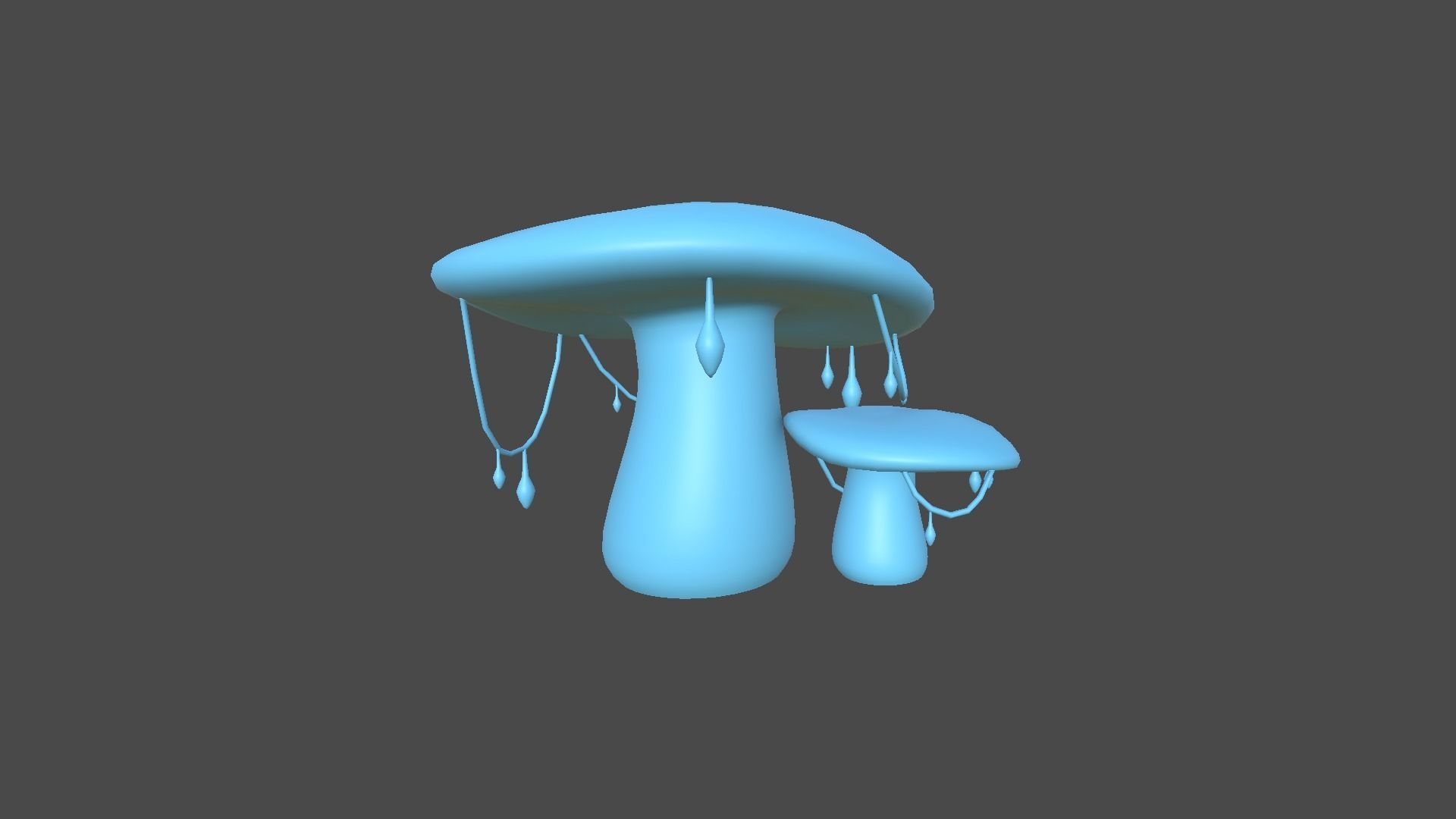 Fantasy Mushroom C10 Black - Scene Backdrop Design Low-poly 3D model_12