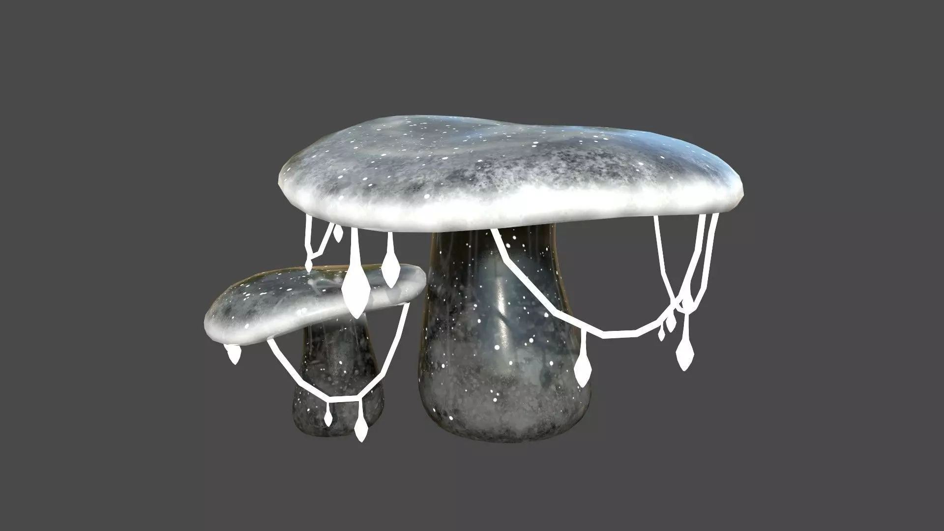 Fantasy Mushroom C10 Black - Scene Backdrop Design Low-poly 3D model_0