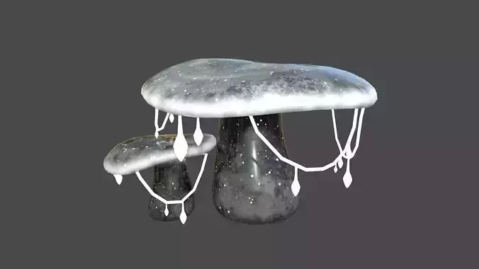 Fantasy Mushroom C10 Black - Scene Backdrop Design Low-poly 3D model