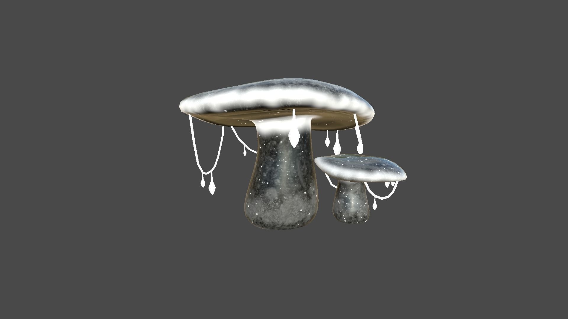 Fantasy Mushroom C10 Black - Scene Backdrop Design Low-poly 3D model_3