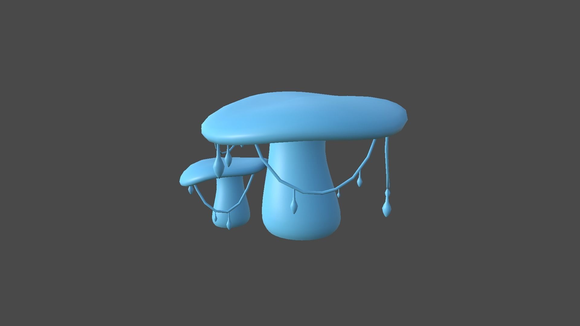 Fantasy Mushroom C10 Black - Scene Backdrop Design Low-poly 3D model_9