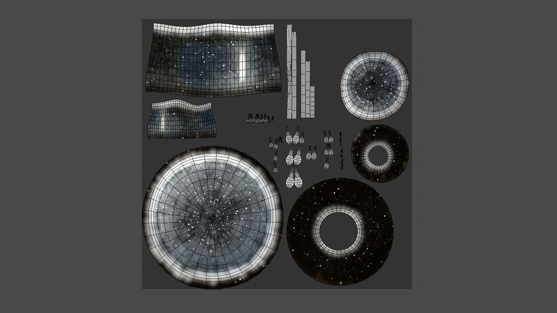 Fantasy Mushroom C10 Black - Scene Backdrop Design Low-poly 3D model_5