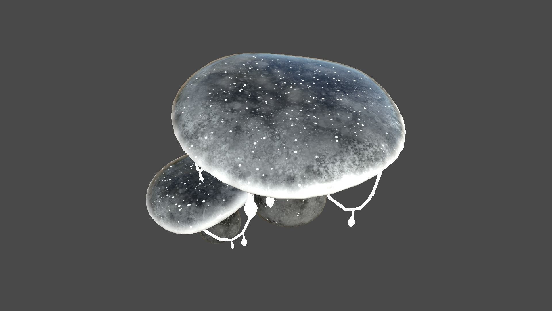 Fantasy Mushroom C10 Black - Scene Backdrop Design Low-poly 3D model_1