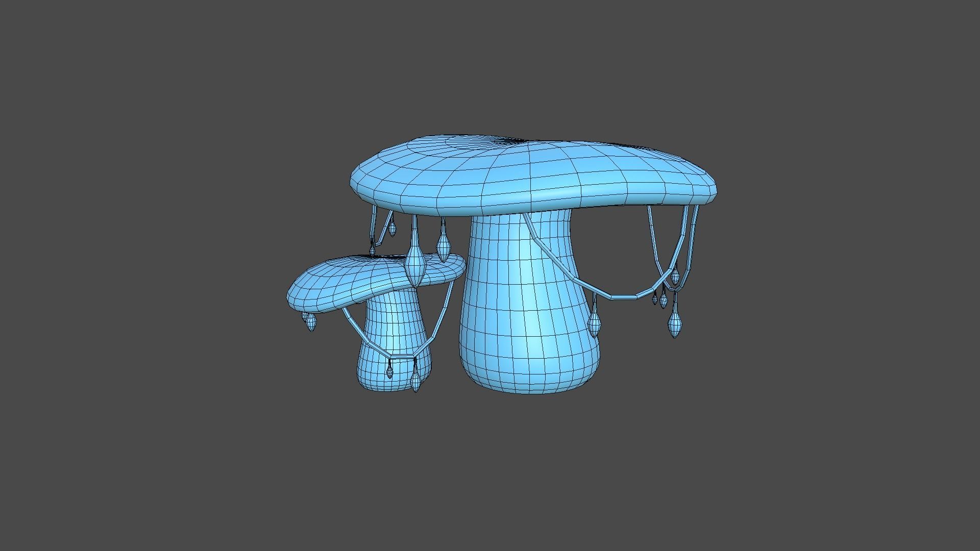 Fantasy Mushroom C10 Black - Scene Backdrop Design Low-poly 3D model_15