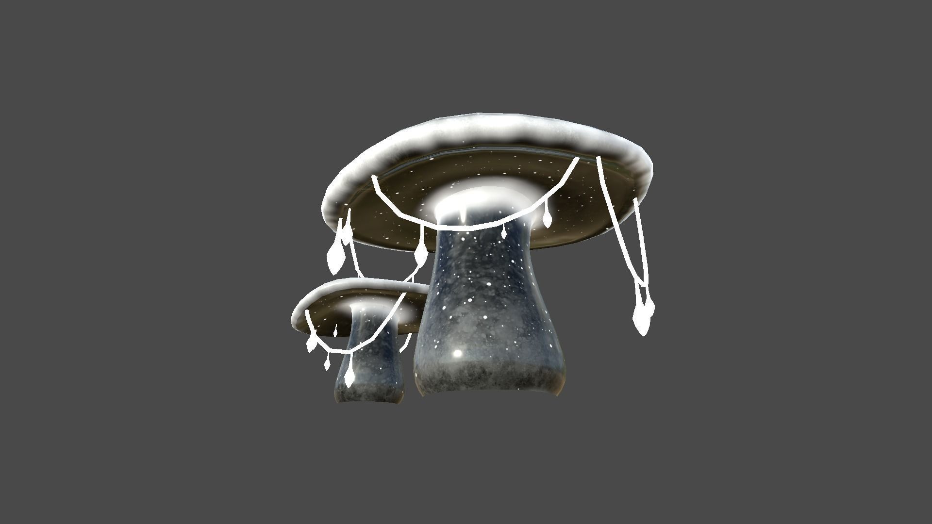 Fantasy Mushroom C10 Black - Scene Backdrop Design Low-poly 3D model_4