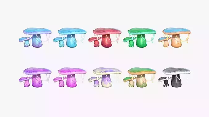 10 Fantasy Mushroom C Collection - Scene Backdrop Design 