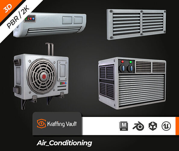 Air Conditioning Low-poly 3D model