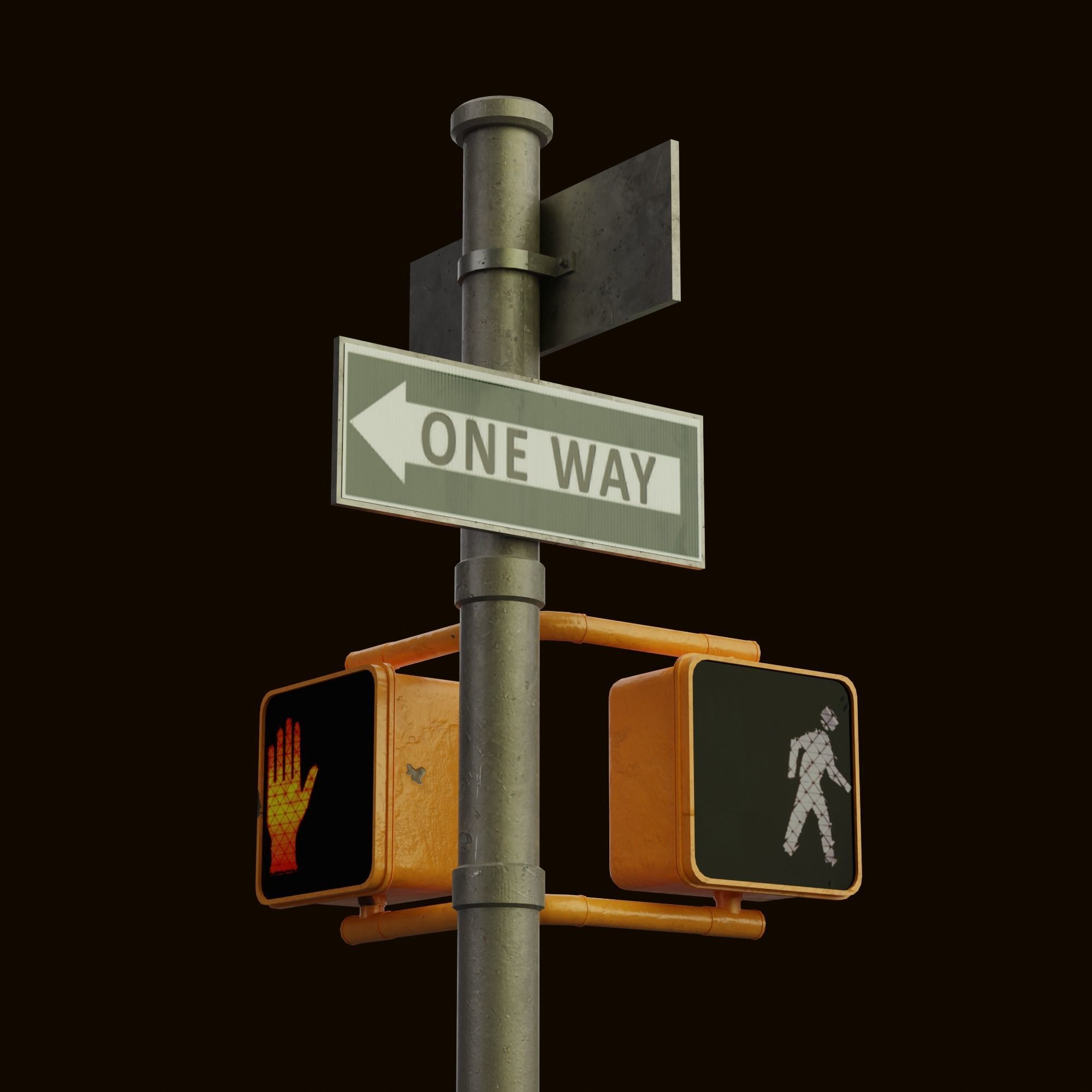 High Poly Traffic Lights Pack- 3 variant Low-poly 3D model_8
