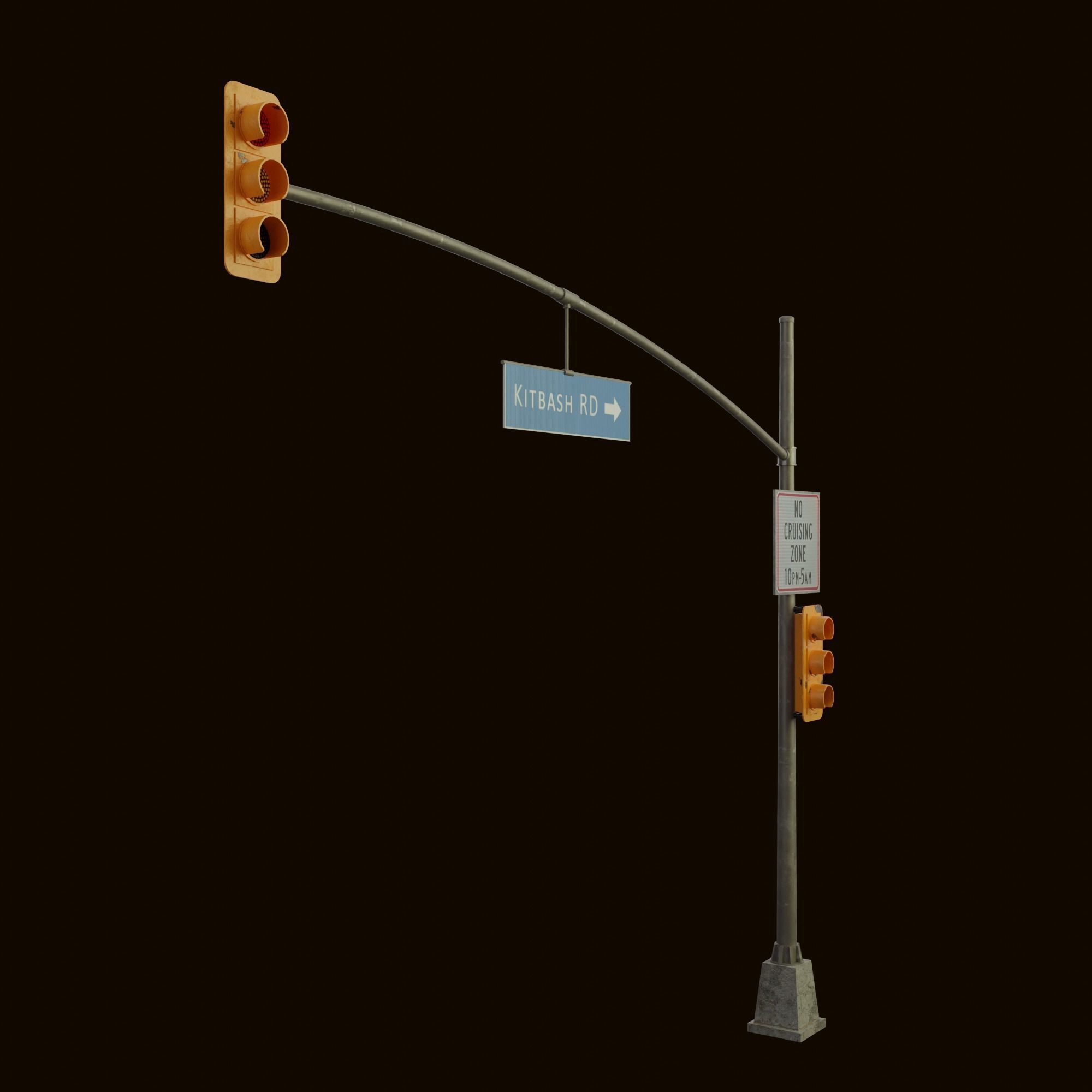 High Poly Traffic Lights Pack- 3 variant Low-poly 3D model_4