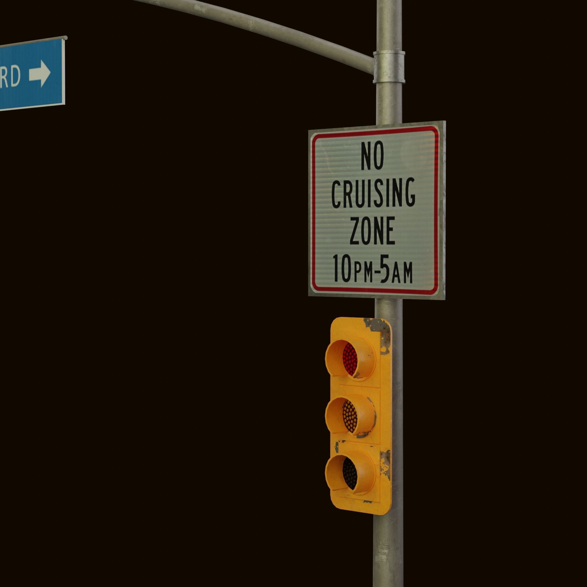 High Poly Traffic Lights Pack- 3 variant Low-poly 3D model_7