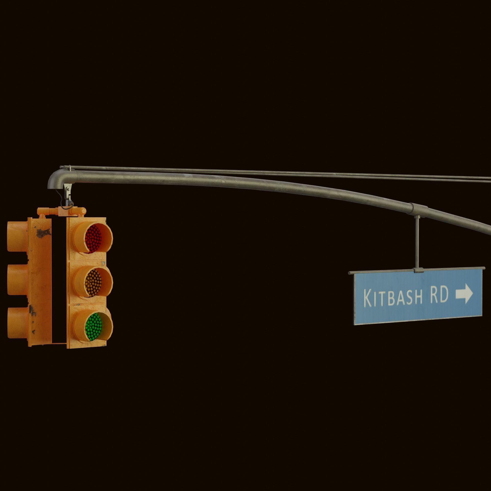 High Poly Traffic Lights Pack- 3 variant Low-poly 3D model_5
