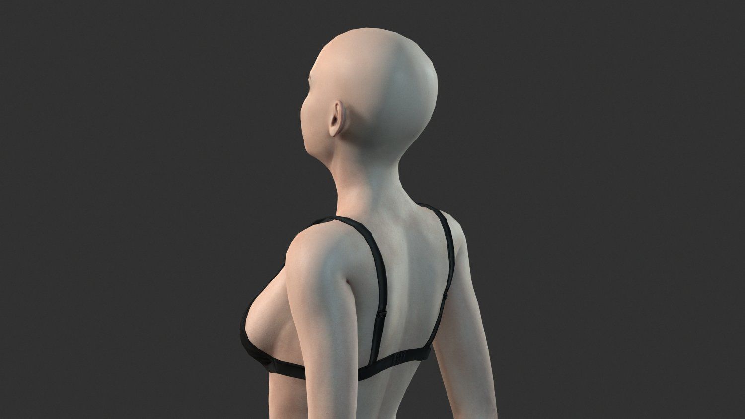 Game character Woman Low-poly 3D model_6