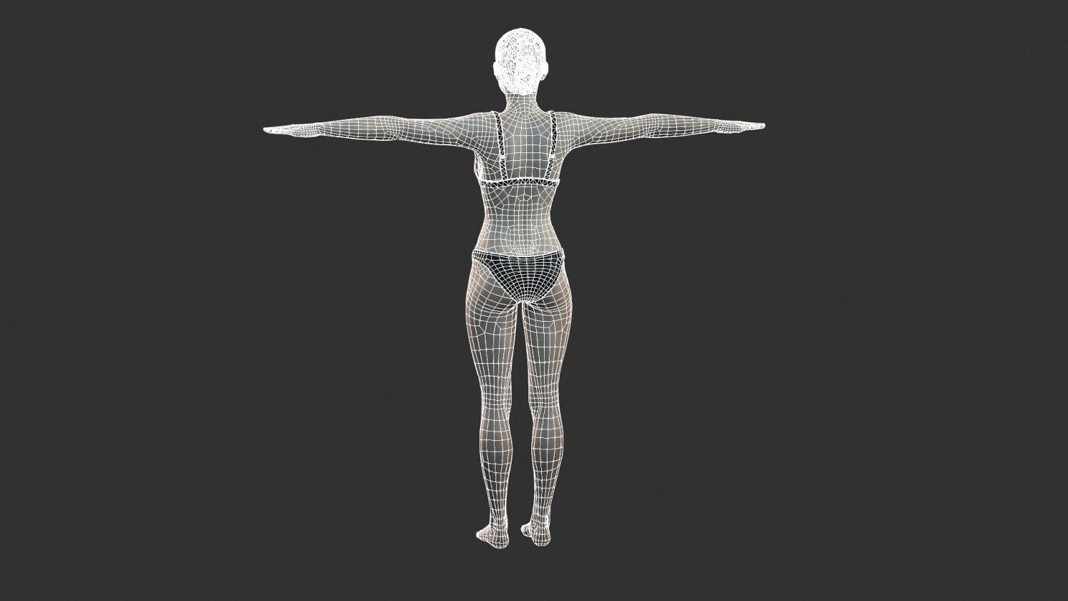 Game character Woman Low-poly 3D model_12