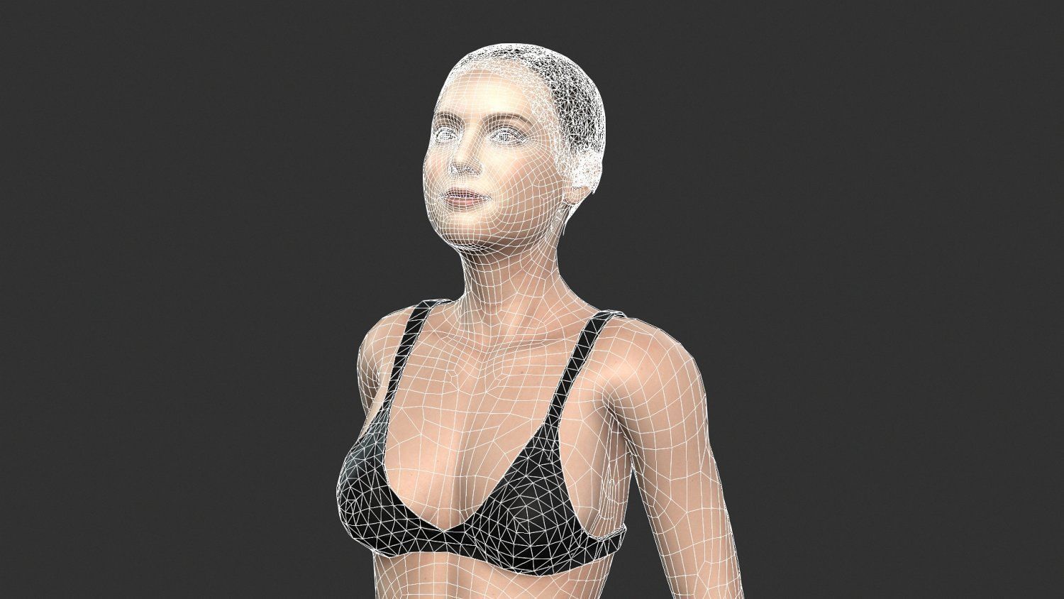 Game character Woman Low-poly 3D model_8