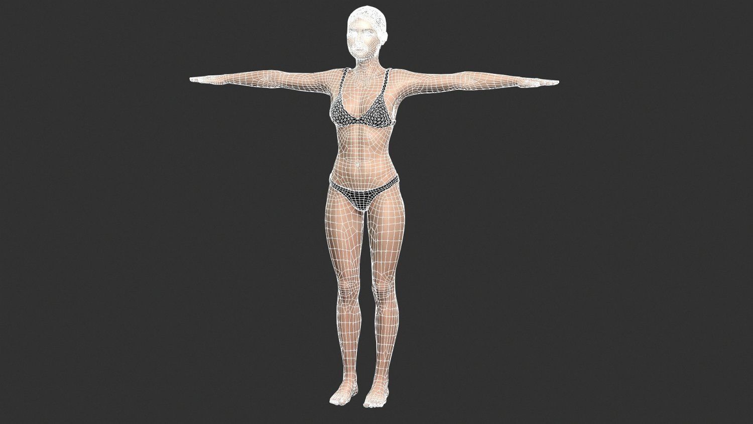Game character Woman Low-poly 3D model_11