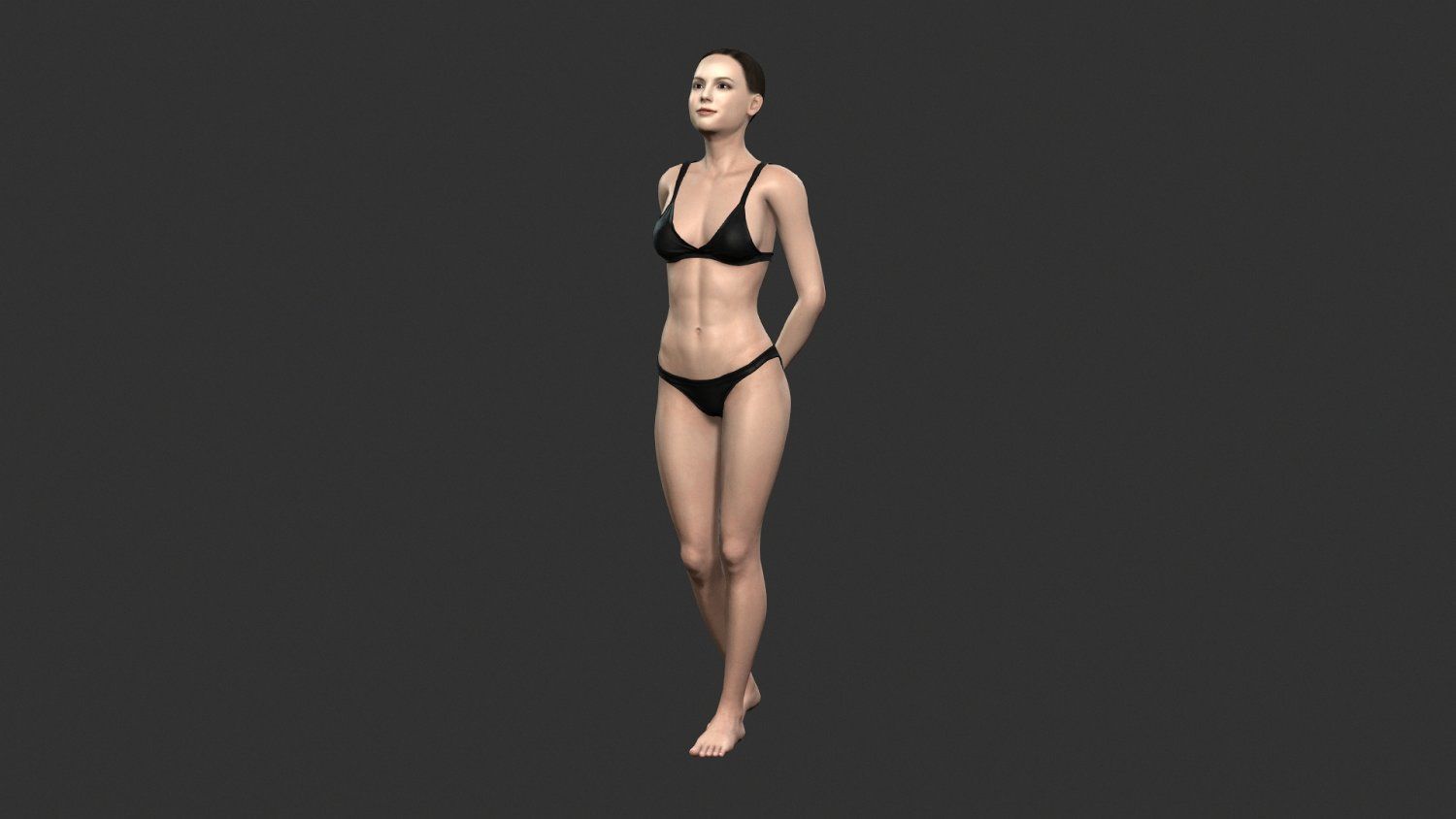 Game character Woman Low-poly 3D model_5