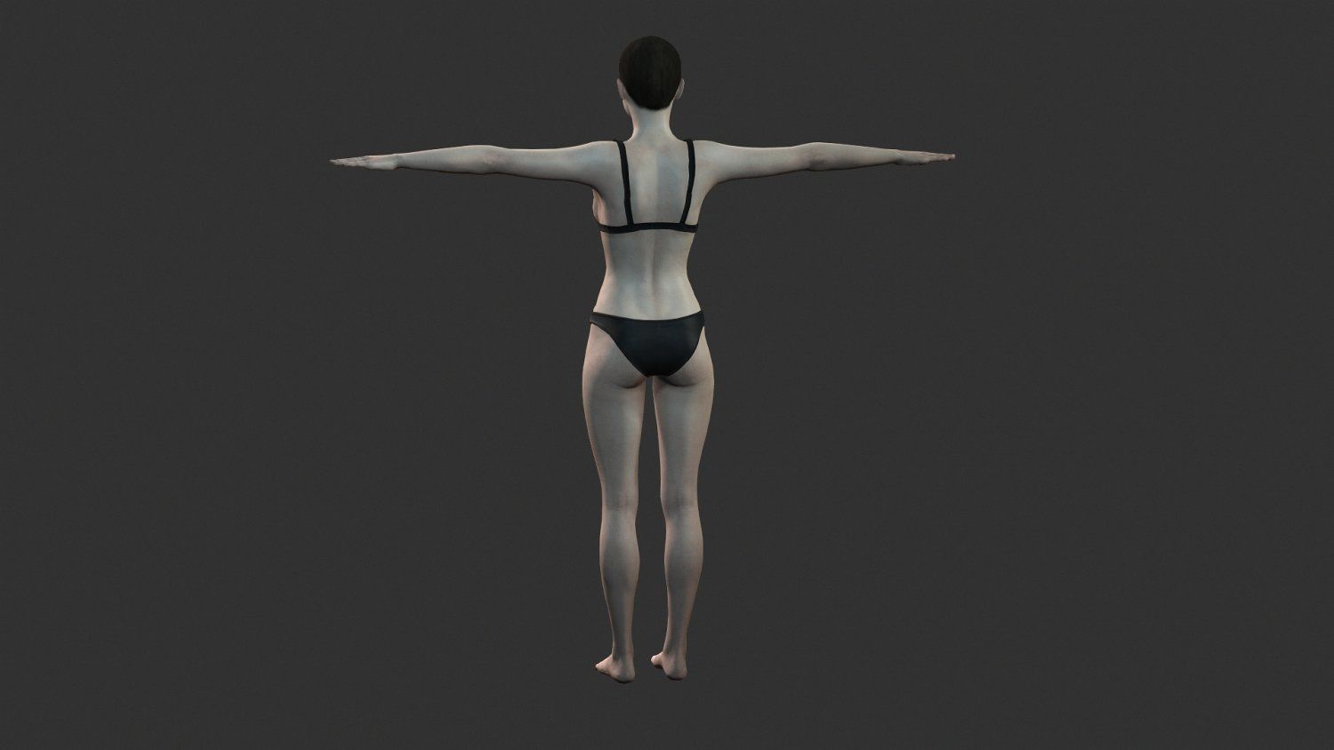 Game character Woman Low-poly 3D model_4