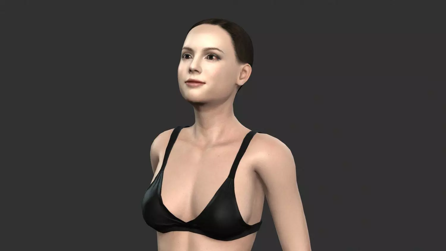 Game character Woman Low-poly 3D model_0