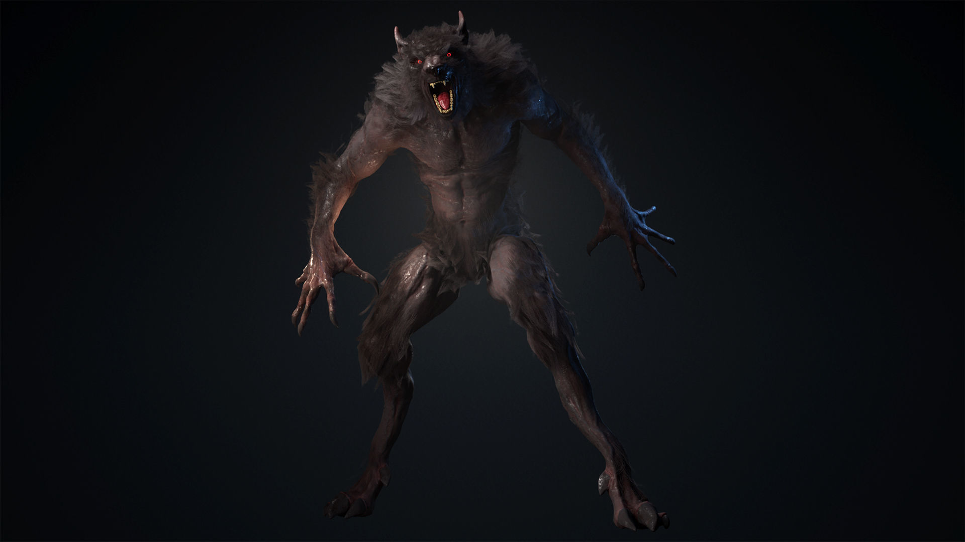 Great Werewolf Low-poly 3D model_3