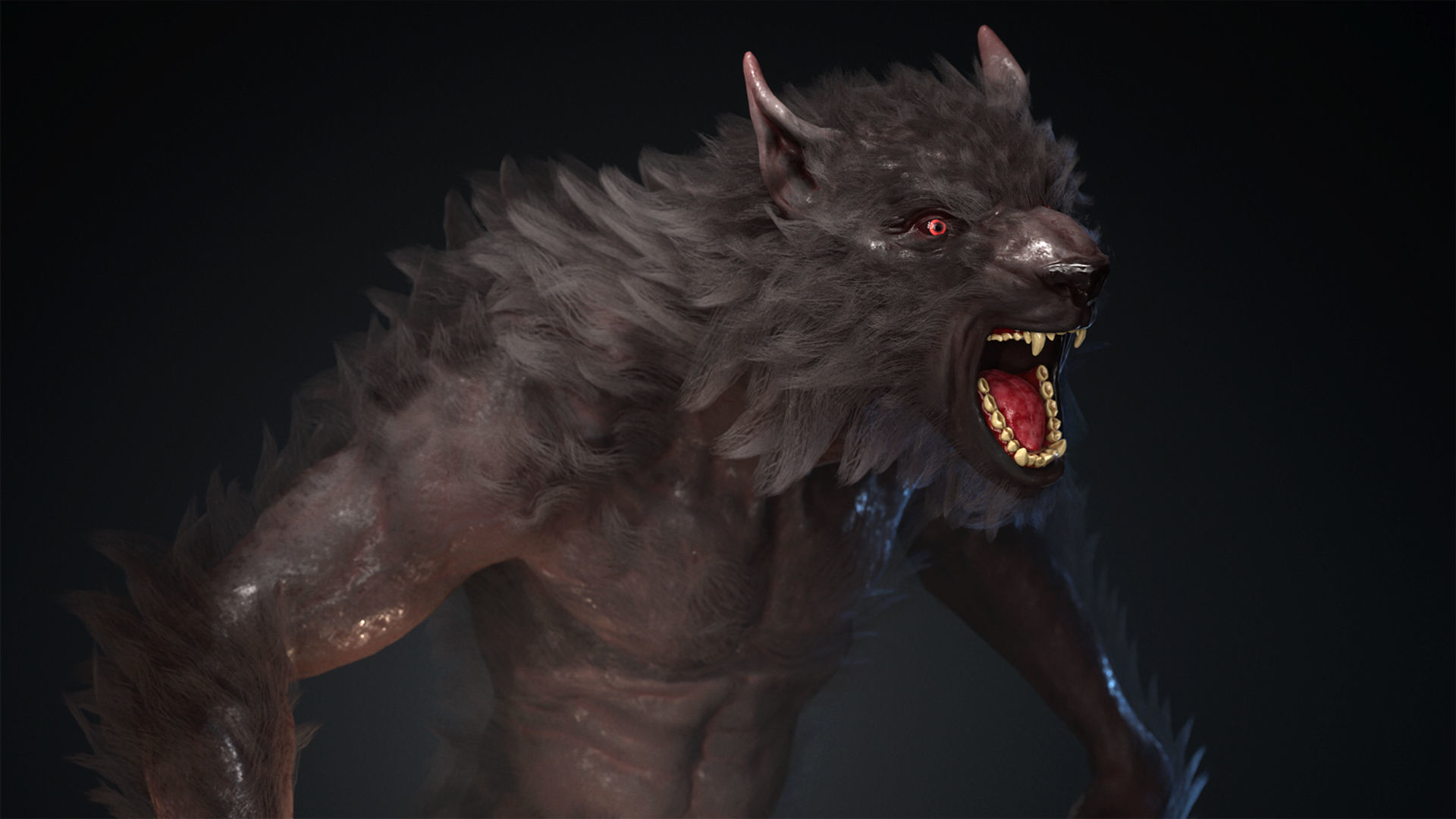 Great Werewolf Low-poly 3D model_4